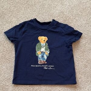 Ralph Lauren Navy Kids T-Shirt with Polo Bear